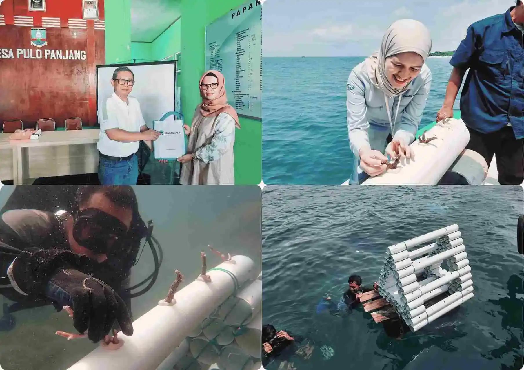 Chandra Asri Group Contribution with Dissemination and Coral Transplantation in Fish Apartment Media