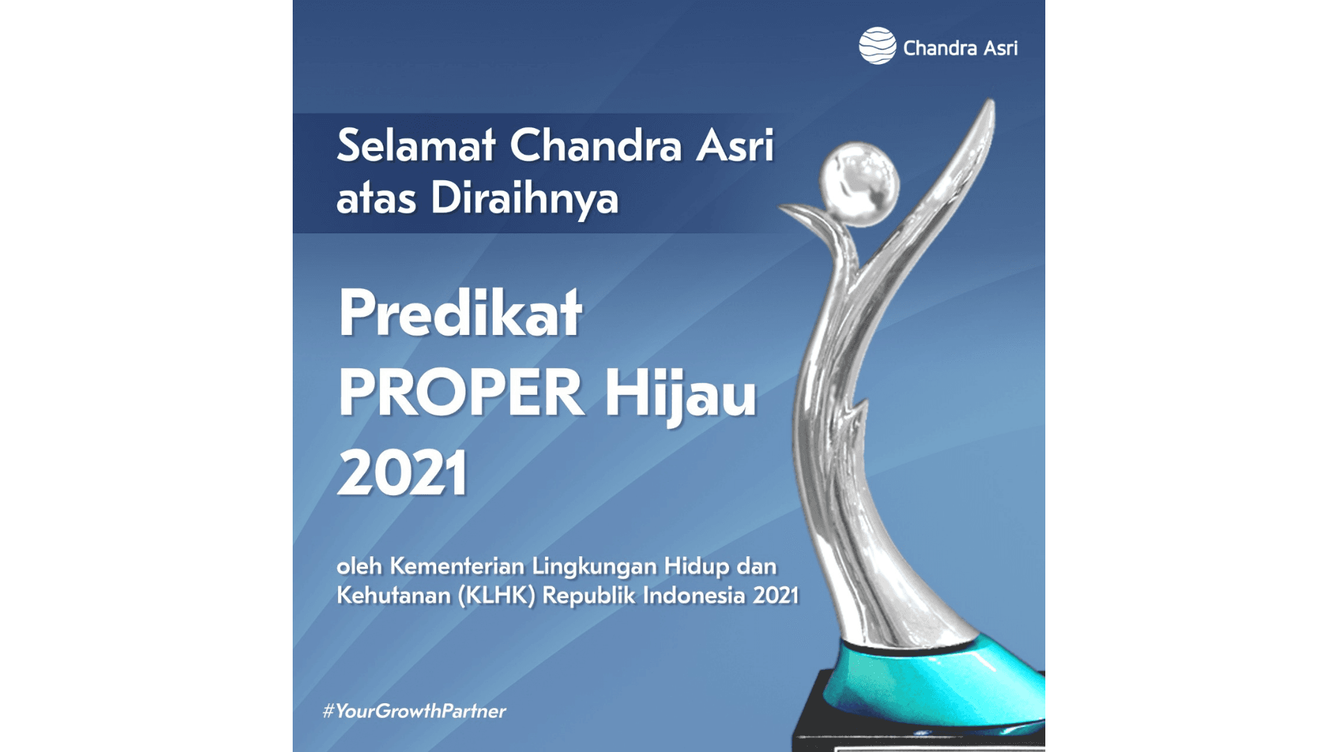 Chandra Asri Raih PROPER Hijau 2021 dari Kementerian LHK