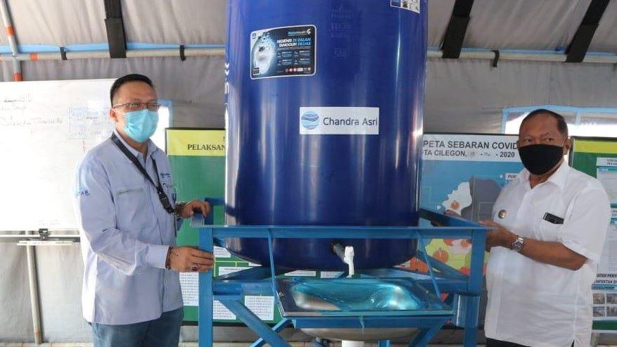 Cegah Wabah COVID-19, Chandra Asri Donasikan 50 Tangki Air ke Pemkot Cilegon