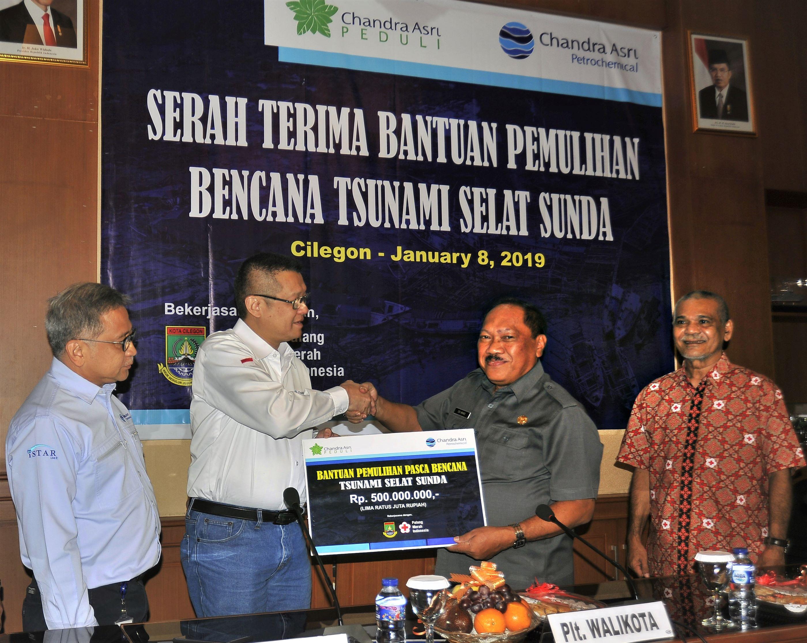 Chandra Asri Group Distributes Humanitarian Aid for Sunda Strait Tsunami Survivors through Cilegon City Government and Indonesian Red Cross